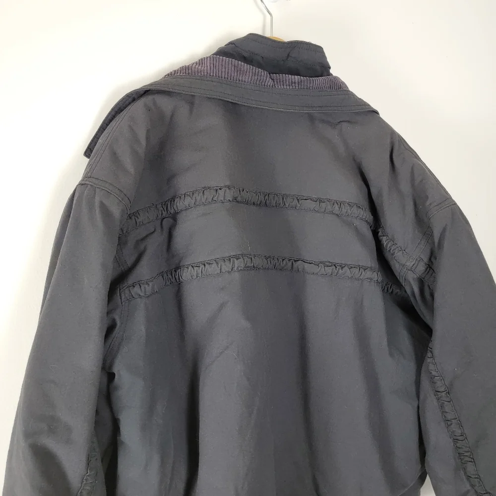 Vintage Oui Int’l Men’s Large Flight Jacket Cotton Bomber Black Jacket